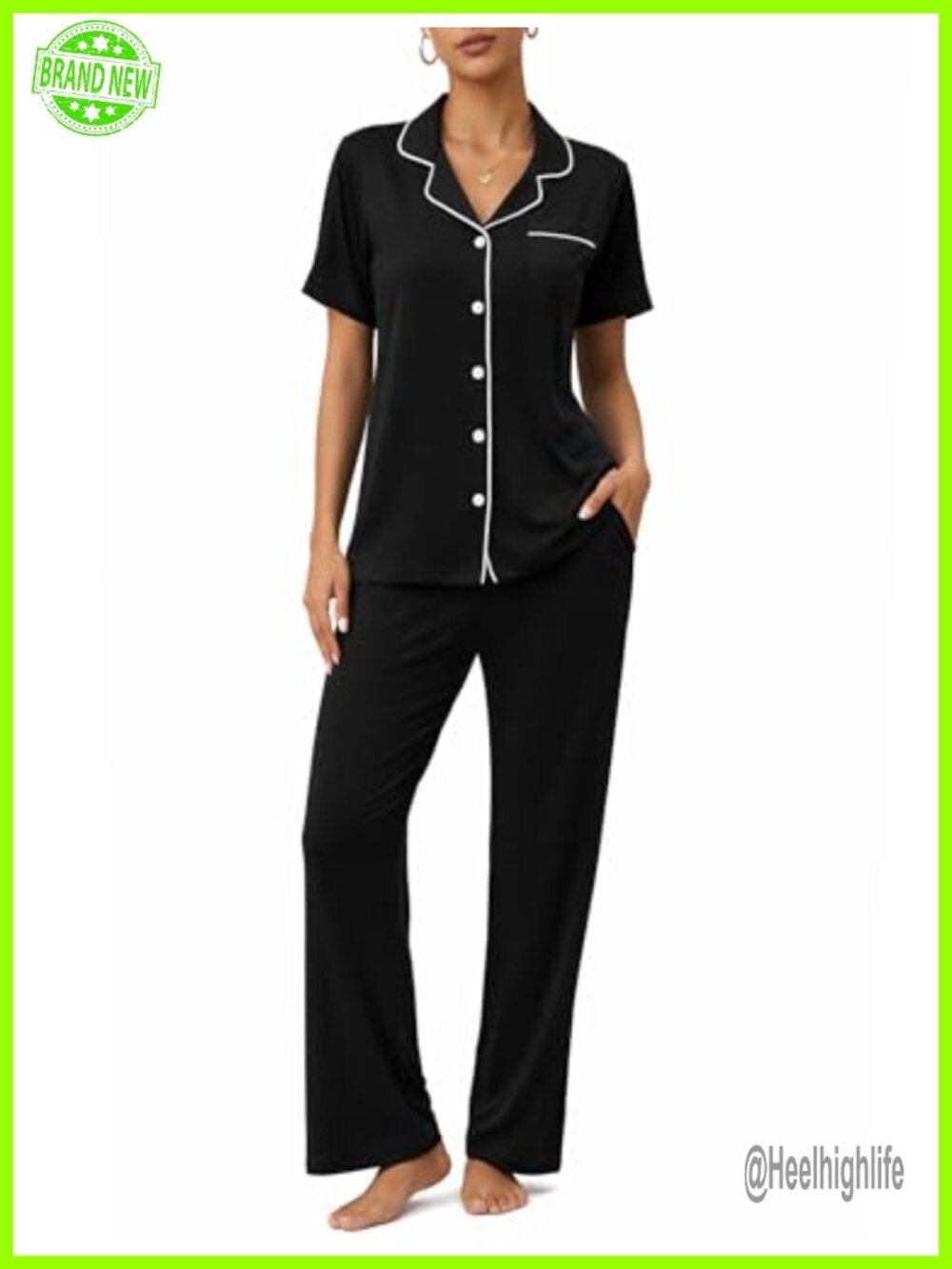 Soft Button Up 2 Piece Pajama Set with Long Pant